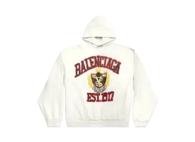 BALENCIAGA Women's Diy College Hoodie Medium Fit "White"
