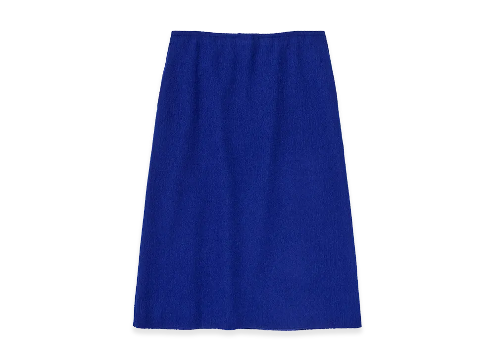 AURALEE Women's Fulled Wool Silk Skirt "Royal Blue"