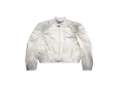 BALENCIAGA Men's Oversized Biker Jacket "White"