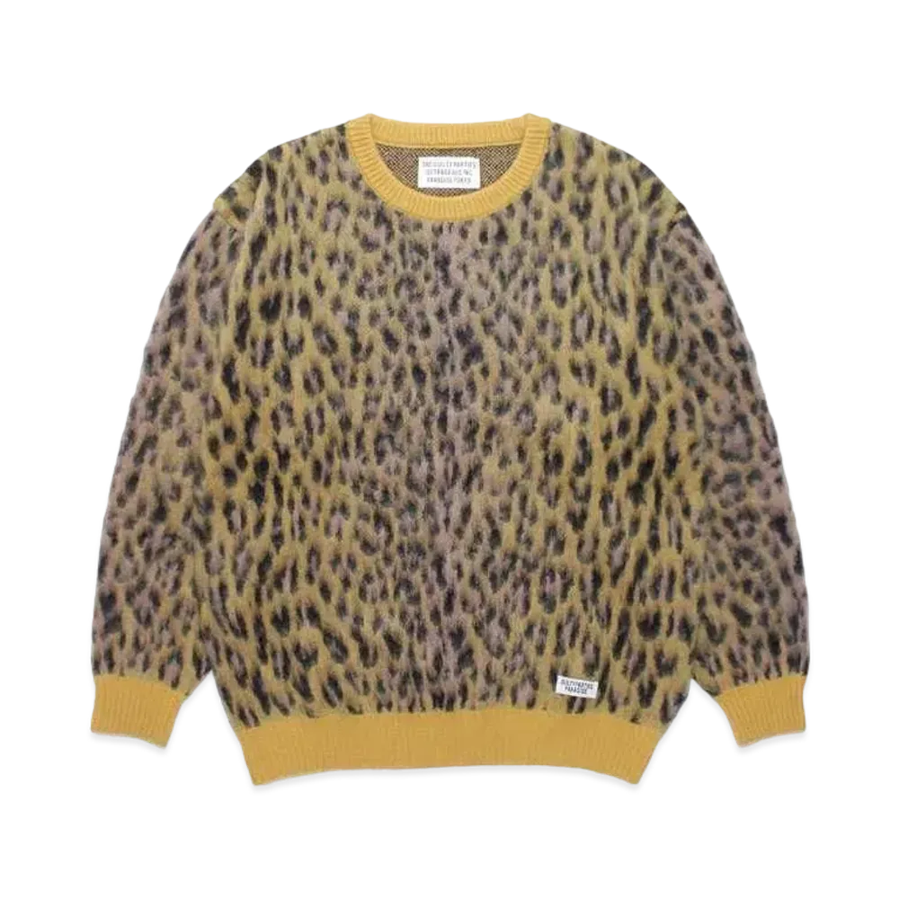 WACKO MARIA Mohair Knit Jacquard Sweater "Yellow"