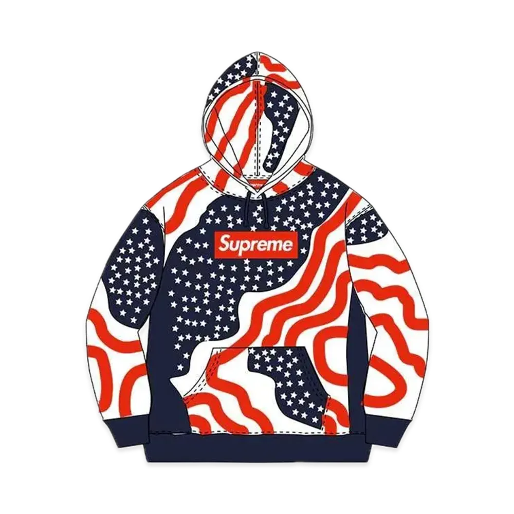 Supreme Box Logo Hooded Sweatshirt "American Flag" (14FW)