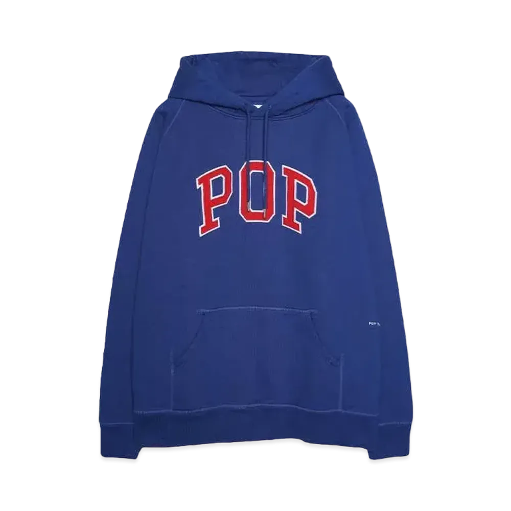 POP TRADING COMPANY arch hooded sweat "TWILIGHT BLUE"