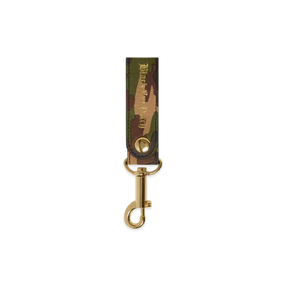 BlackEyePatch Camouflaged Leather Strap Keychain "Woodland Camo"
