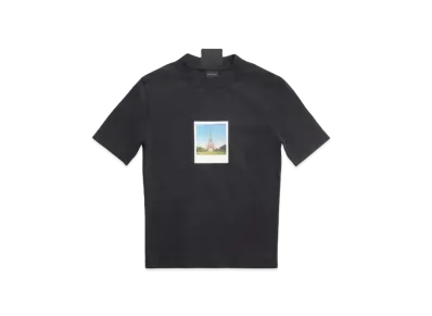 BALENCIAGA Women's Paris By Day Tight T-shirt Small Fit "Black"