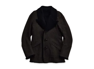 NICENESS Sherwood Tweed Mouton Structured Jacket "Charcoal"