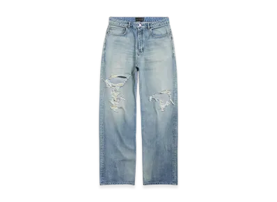 BALENCIAGA Ripped Pants Medium Fit "Light Blue"