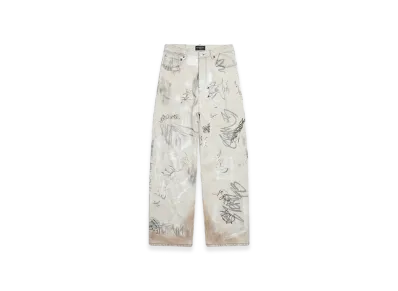 BALENCIAGA Graffiti Baggy Pants "Black"