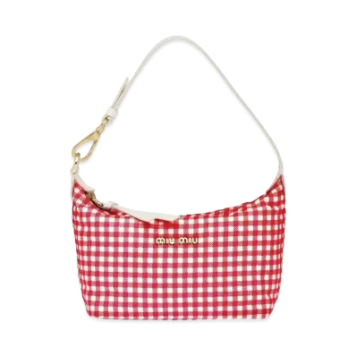 MIU MIU Miu Spirit Printed Faille Mini-Bag "Red/White"