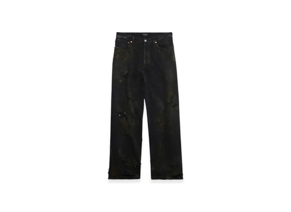 バレンシアガ スーパーデストロイド ジャパニーズデニム バギー パンツ "ブラック" 745248TBP471363