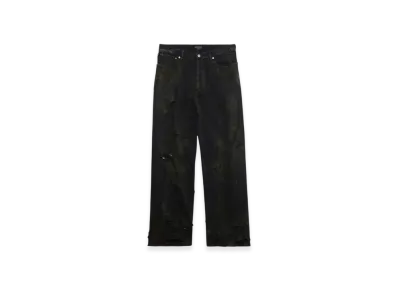 BALENCIAGA Super Destroyed Japanese Denim Baggy Pants "Black"