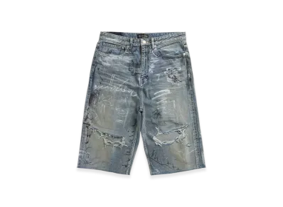 BALENCIAGA Graffiti Baggy Shorts "Light Blue"