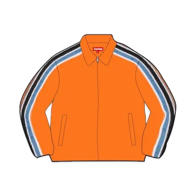 Supreme Sleeve Stripe Zip Up Sweater "Orange"