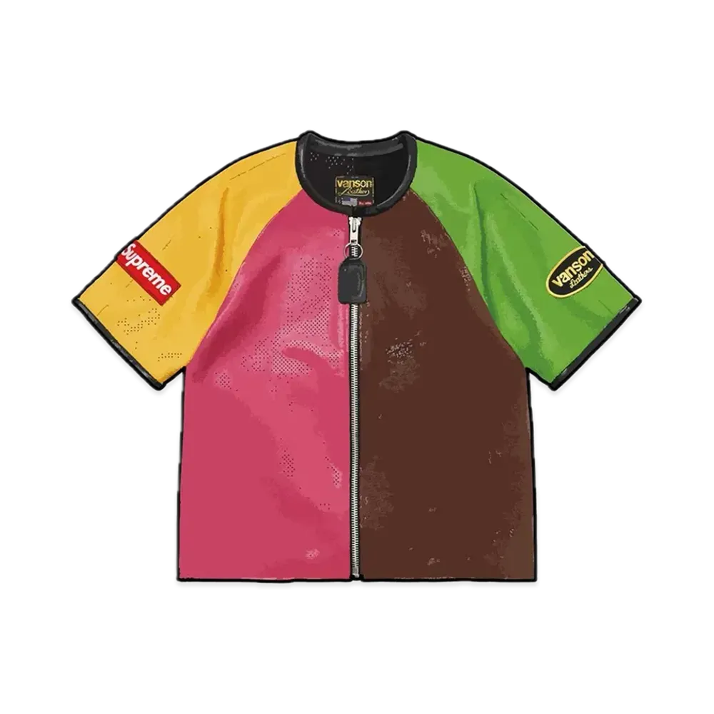 Supreme Vanson Leathers S/S Racing Jacket "Multi"