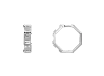 GUCCI 18K Link to Love Series Diamond Earrings "White Gold"