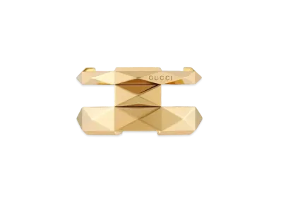 GUCCI Love Geometric Pattern Diamond Double Ring "Gold"