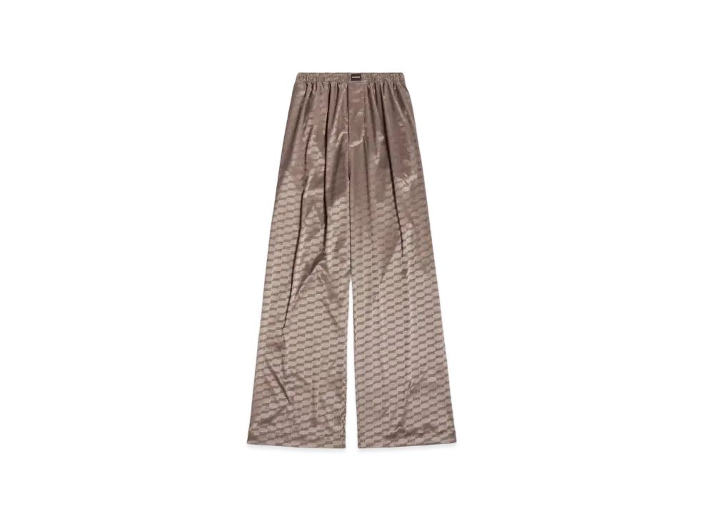 BALENCIAGA Women's BB Monogram Loose Pajama Pants "Dark Beige"