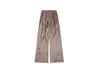 BALENCIAGA Women's BB Monogram Loose Pajama Pants "Dark Beige"