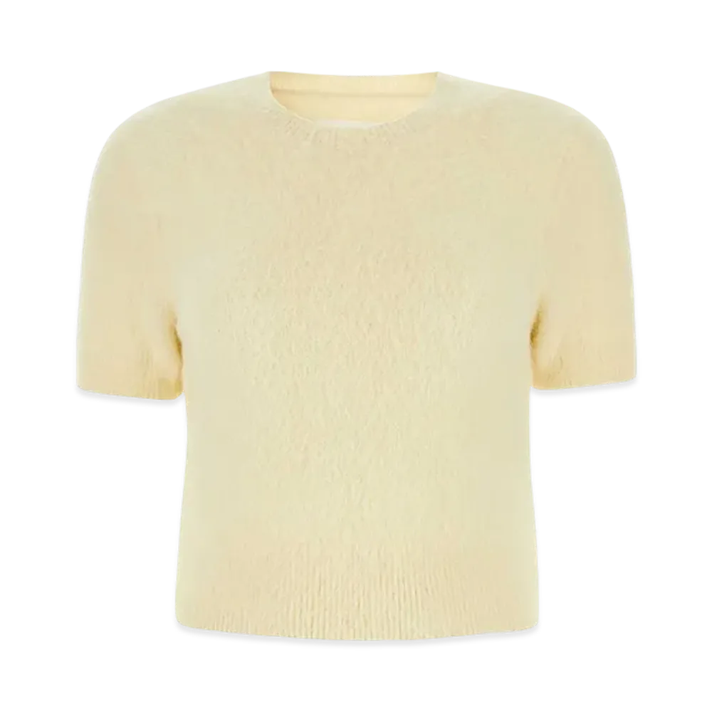 Maison Margiela Women's Short Sleeve Cropped Knit "Lemon"