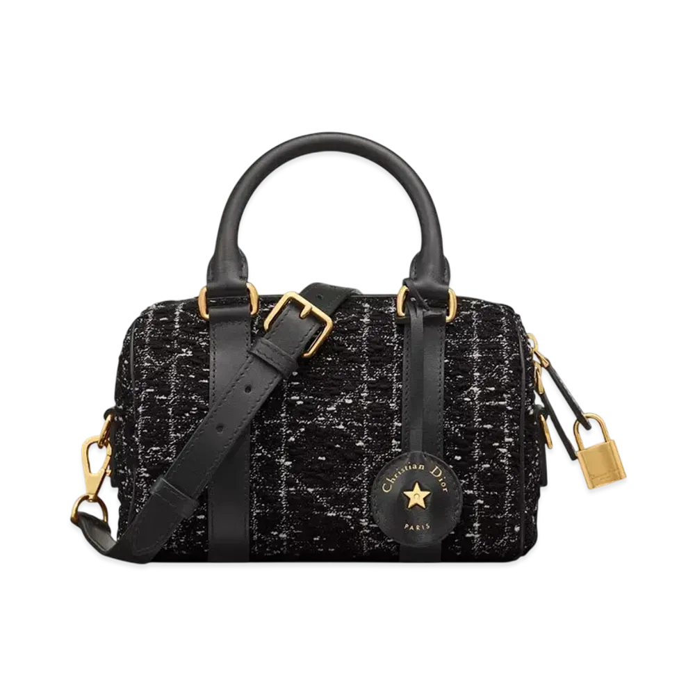 Dior Groove 20 Bag Tweed with Cannage Motif "Black/White"