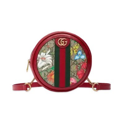 GUCCI Ophidia GG Flora Mini Backpack "Red"