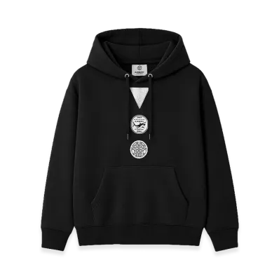 Burberry Printed Cotton Jersey Hoodie "Black"