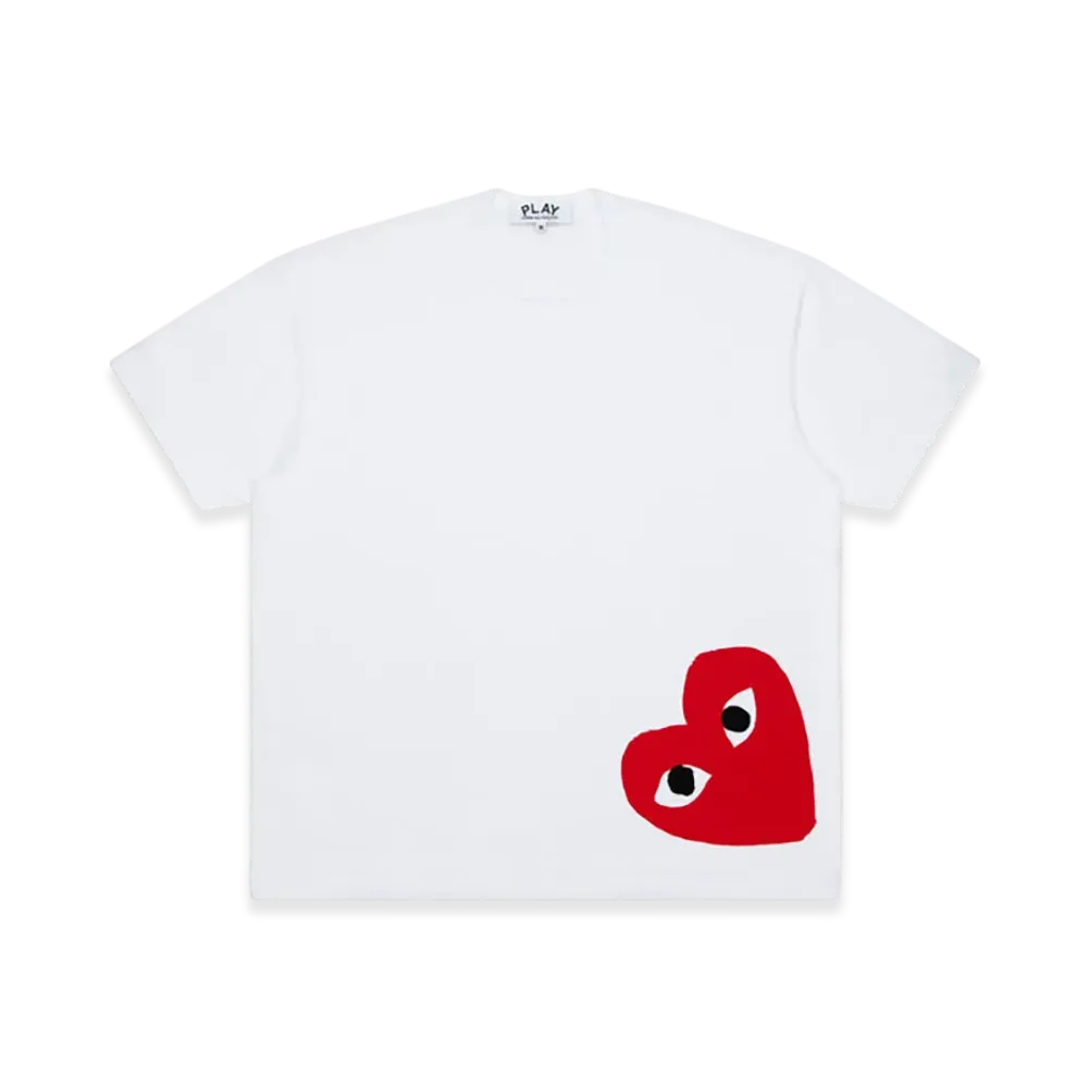 PLAY COMME des GARCONS Unisex Oversized T-Shirts Printed Red Heart "White"