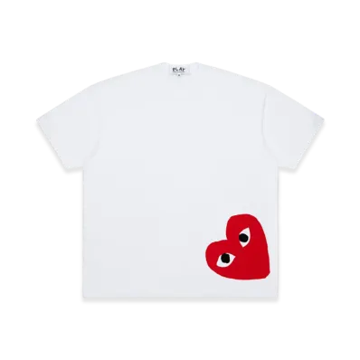 PLAY COMME des GARCONS Unisex Oversized T-Shirts Printed Red Heart "White"