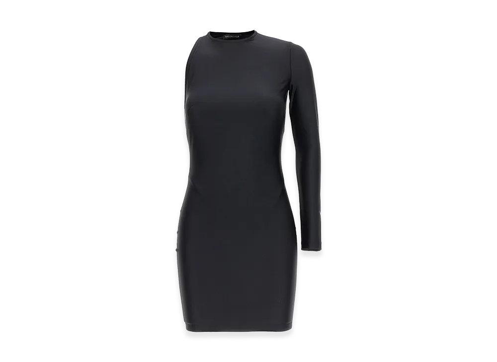 BALENCIAGA Women's Cut-Out One Shoulder Dress "Black"