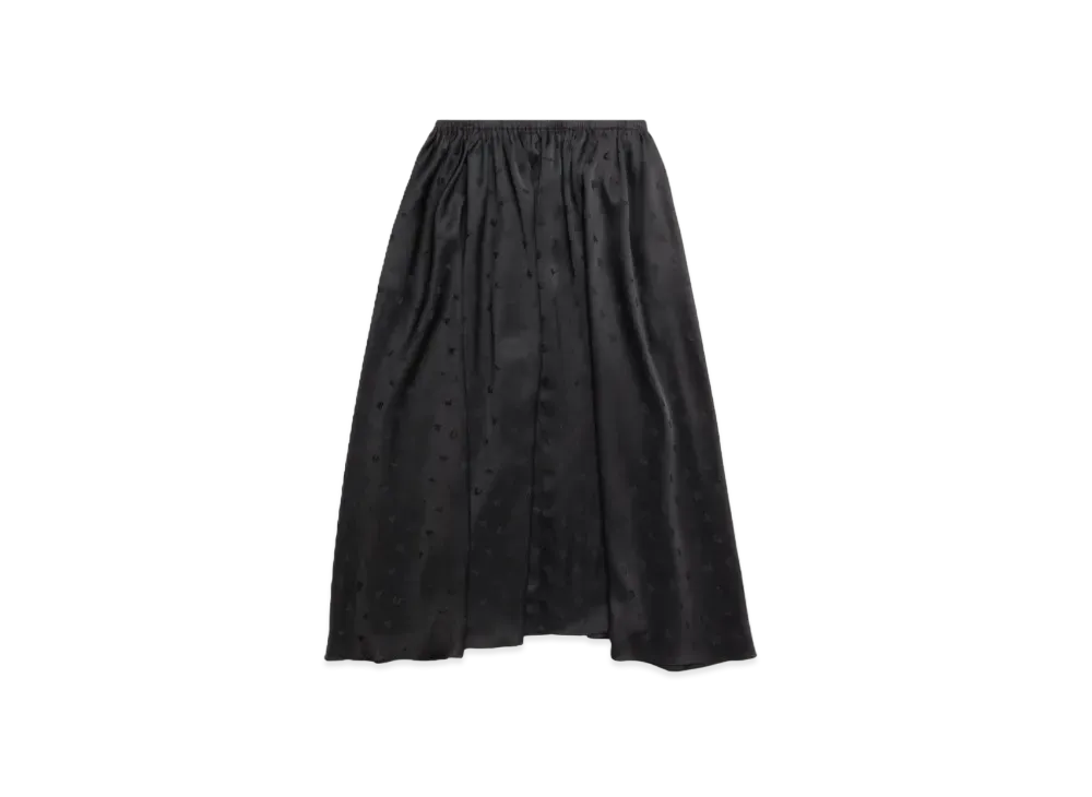 BALENCIAGA Women's Logo Letters All Over Elastic Skirt "Black"