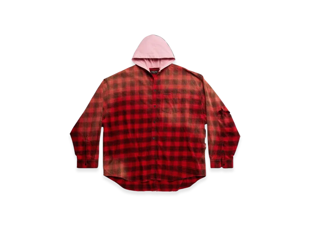 BALENCIAGA Hooded Shirt Oversized "Red"