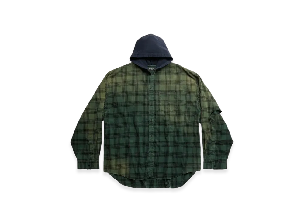 バレンシアガ オーバーサイズ フーディー シャツ "グリーン" 746369TOM213328