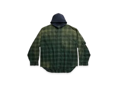BALENCIAGA Oversized Hooded Shirt "Green"