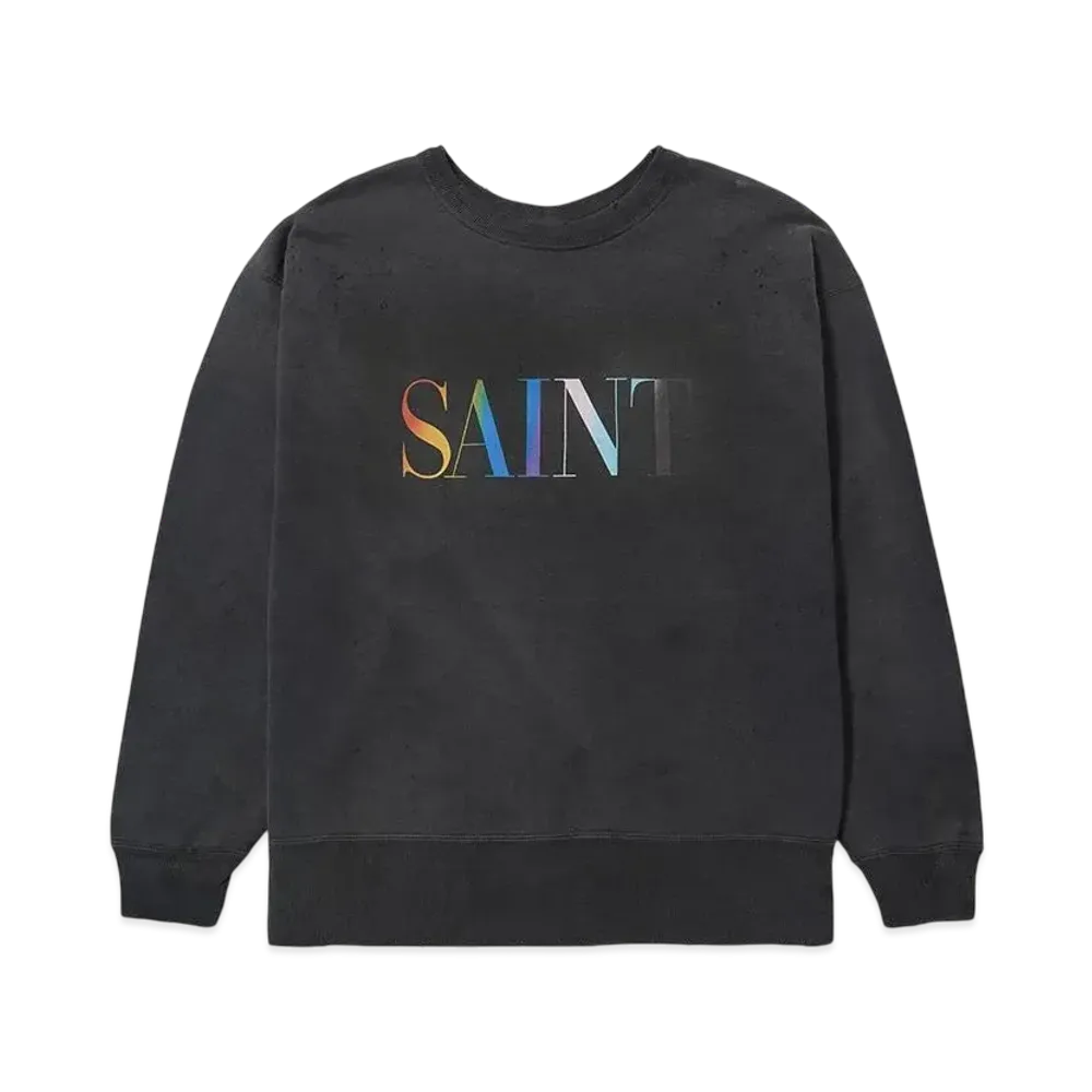SAINT Mxxxxxx Crew Sweat_Rainbow Saint "Black"