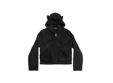 BALENCIAGA Softwear Heart Zip Up Hoodie Small Fit "Black"