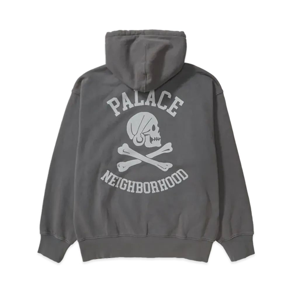 PALACE x NEIGHBORHOOD Skull Zip Hood "Charcoal 2 TIF"