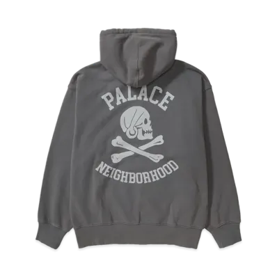 PALACE x NEIGHBORHOOD Skull Zip Hood "Charcoal 2 TIF"