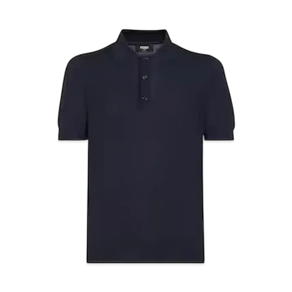 FENDI Men's Wool Polo Shirt "Blue"