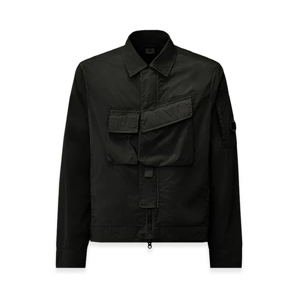 C.P. Company Heavy Chrome-R Zipped Lens Overshirt "Black"