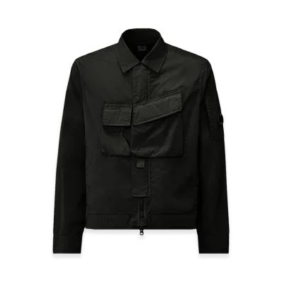 C.P. Company Heavy Chrome-R Zipped Lens Overshirt "Black"