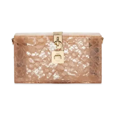 Dolce&Gabbana Dolce Box Clutch Bag Plexigrass & Race "Light Pink"