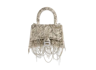 BALENCIAGA Hourglass XS Embroidery Chain Tote for All "Beige"