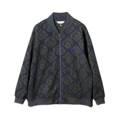 NEEDLES x Sasquatchfabrix. Zipped Sweat Jacket Curled Up Dragon "Navy"