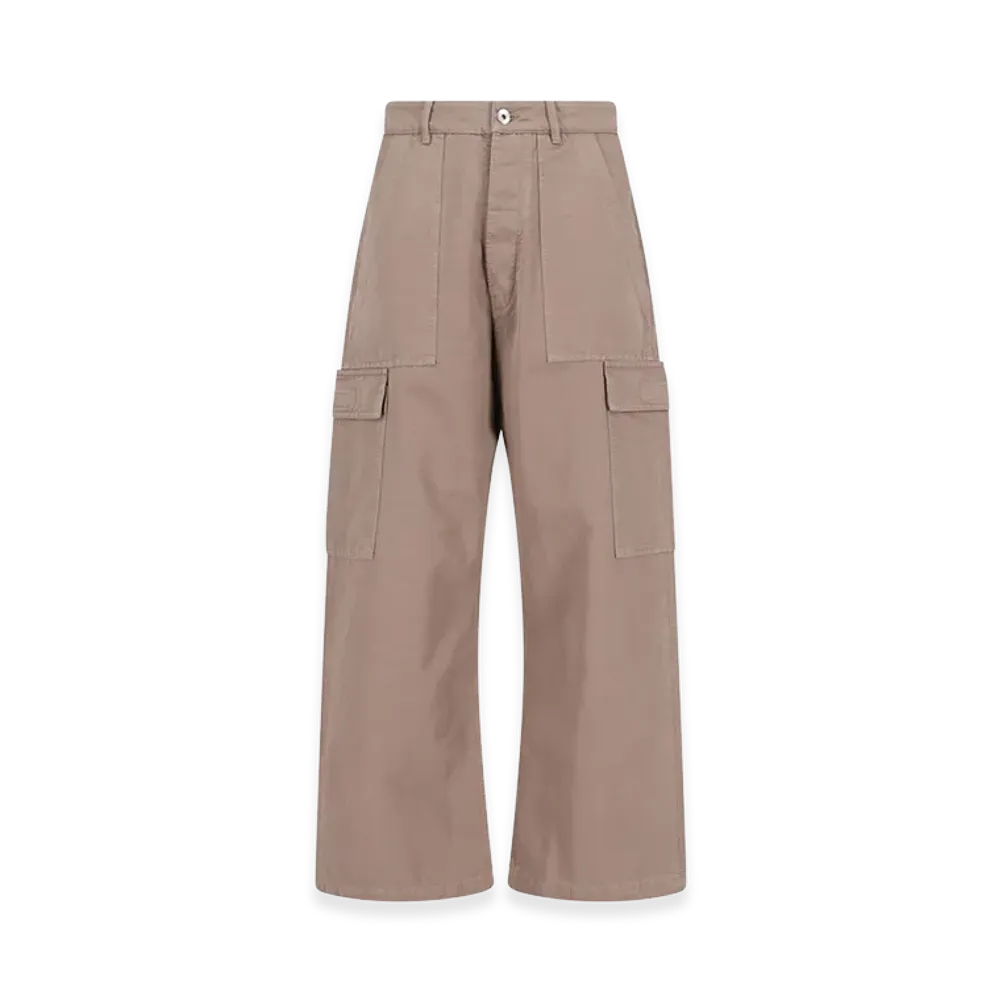 Rick Owens DRKSHDW Cotton Twill Cargo Trousers "Beige"
