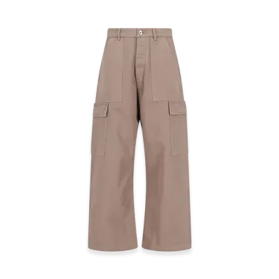 Rick Owens DRKSHDW Cotton Twill Cargo Trousers "Beige"