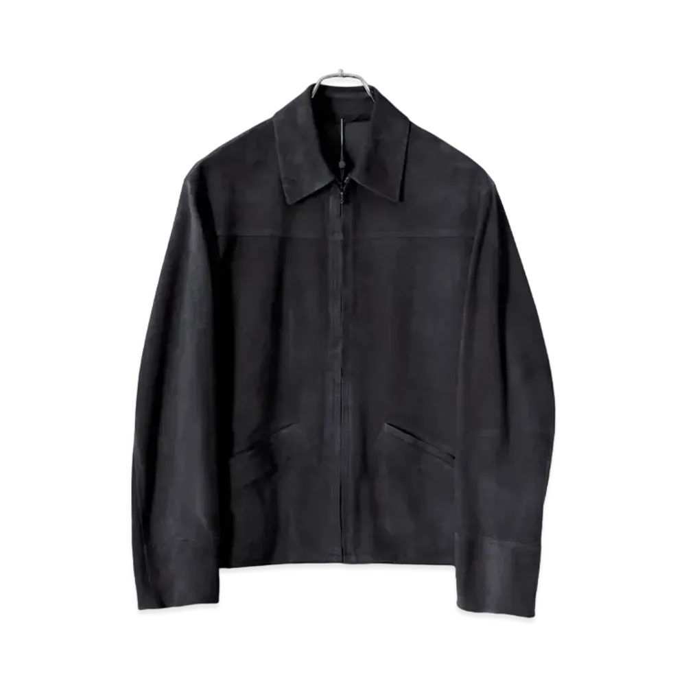 COMOLI Sheepsuede Zip Short Jacket "Navy"