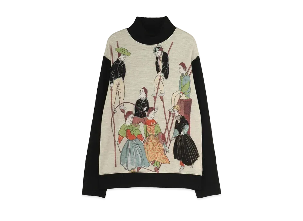 Yohji Yamamoto Pour Homme ROKUMEIKAN PRINT RIB CUTSEW "Beige"