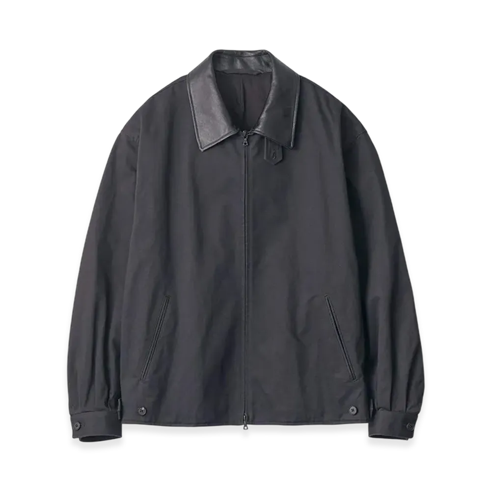ssstein Sulfur Dyed Brushed Chino Zip Jacket "Black"