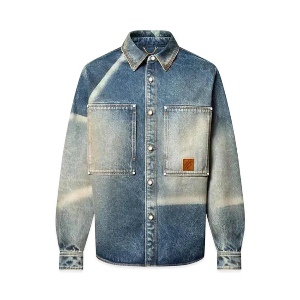 Louis Vuitton Sunfaded Effect Denim Long-Sleeved Shirt "Indigo"
