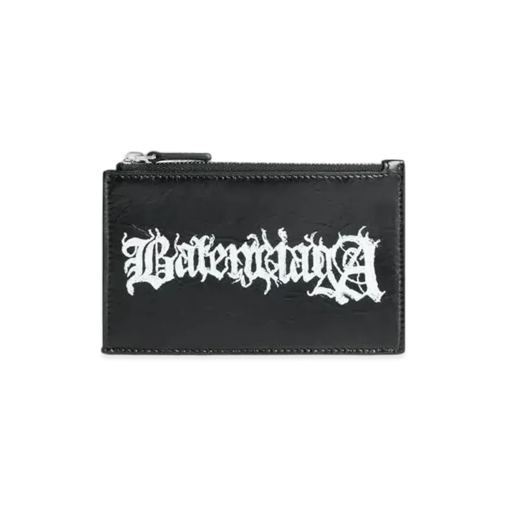 BALENCIAGA Cash Large Long Coin and Card Holder DIY Metal "Black"