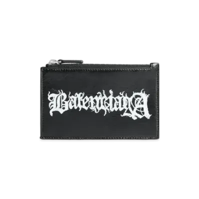 BALENCIAGA Cash Large Long Coin and Card Holder DIY Metal "Black"